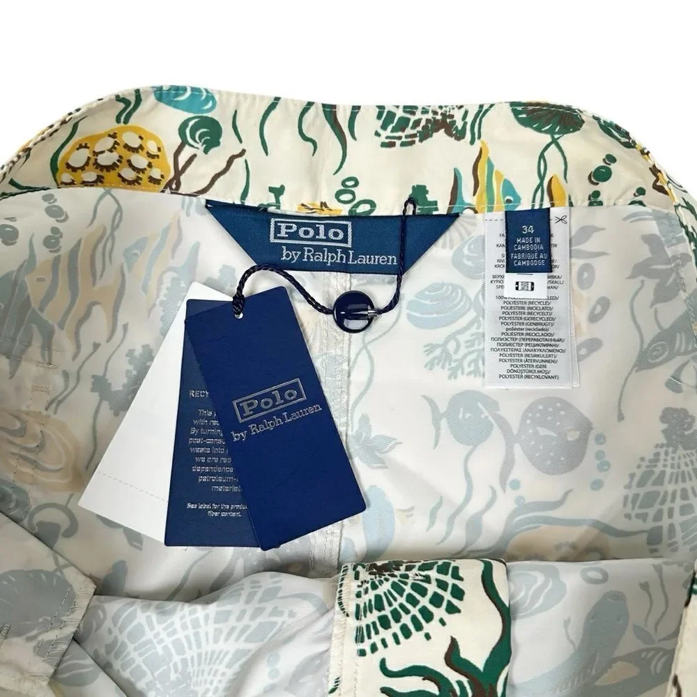 Polo Ralph Lauren Swim Trunks Men’s 34 Coral Reef Print NWT Rare 4” Inseam